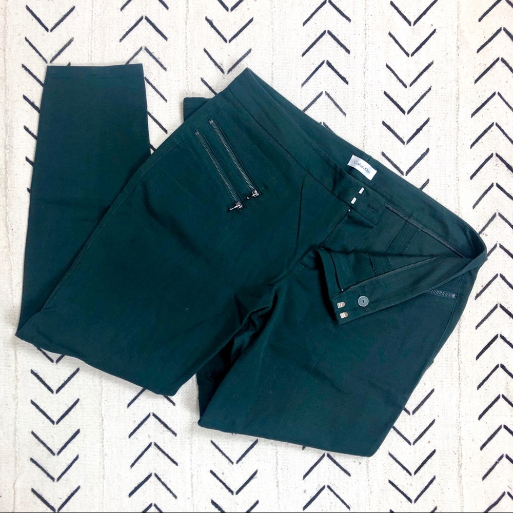 Calvin Klein twill ankle length pants w. Zippers